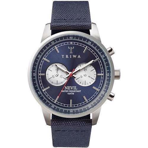 Image of Triwa Blue Steel Nevil herreur med chrongraph og canvas rem